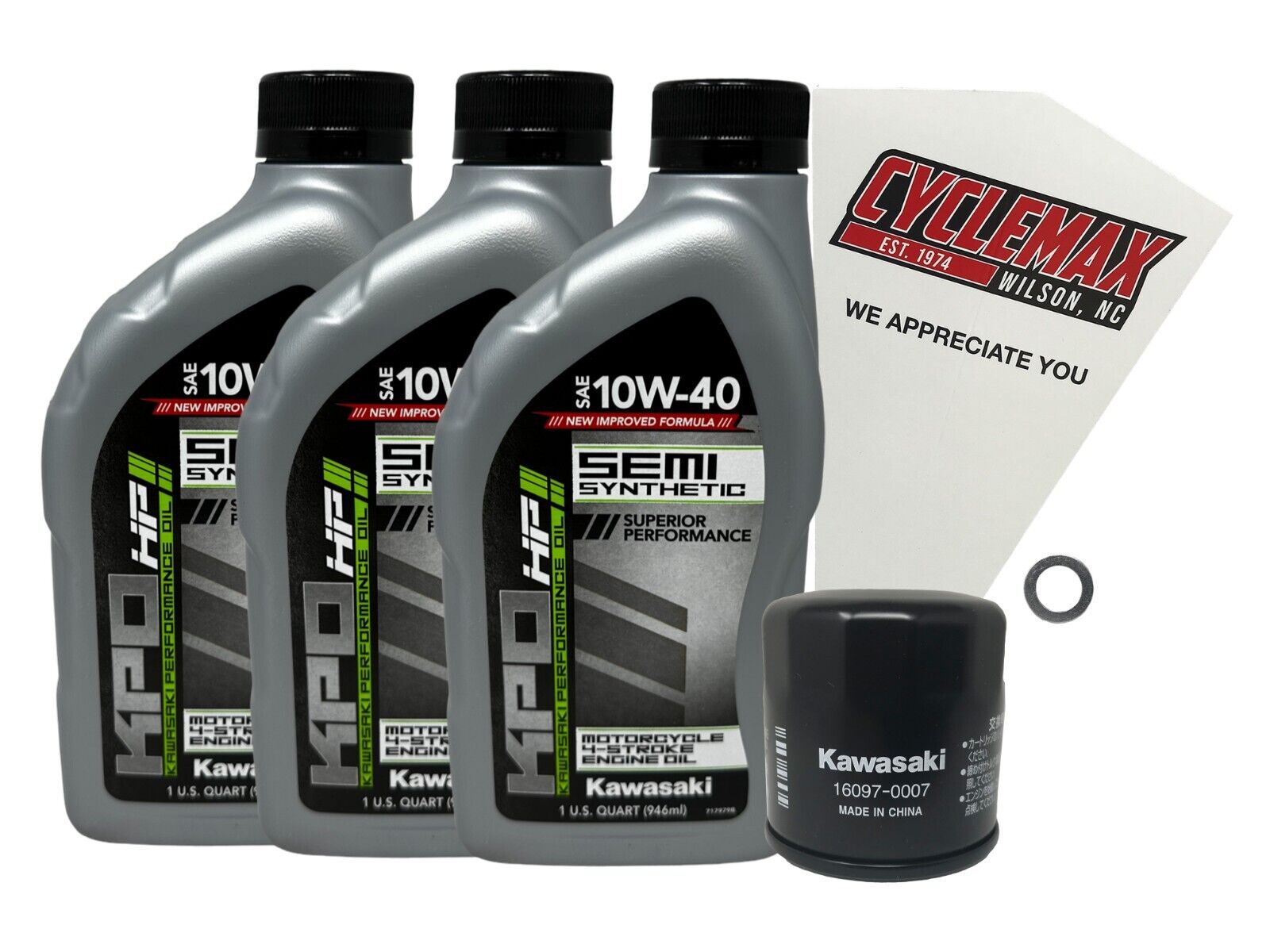 Cyclemax OEM Semi Synthetic Oil Change Kit fits 2004-2011 Kawasaki KFX 700
