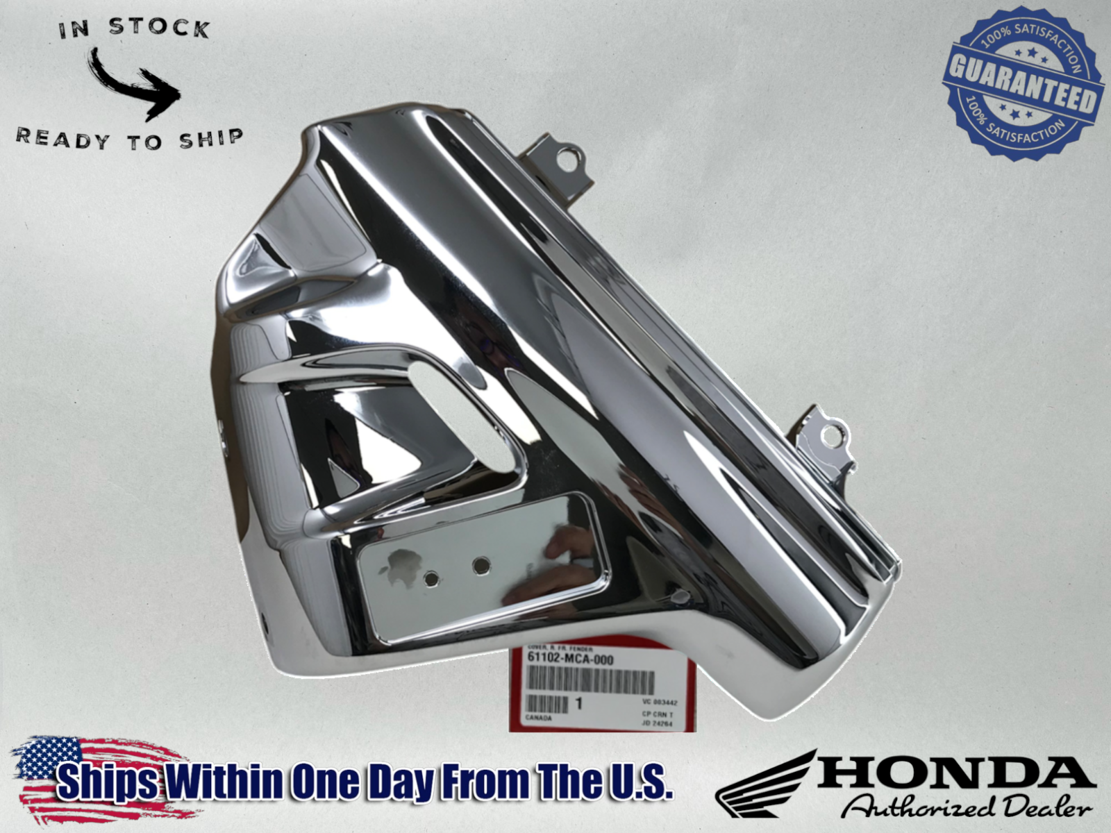 Honda Genuine OEM Rt Front Fender Fork Cover Goldwing GL1800 01-10 61102-MCA-000