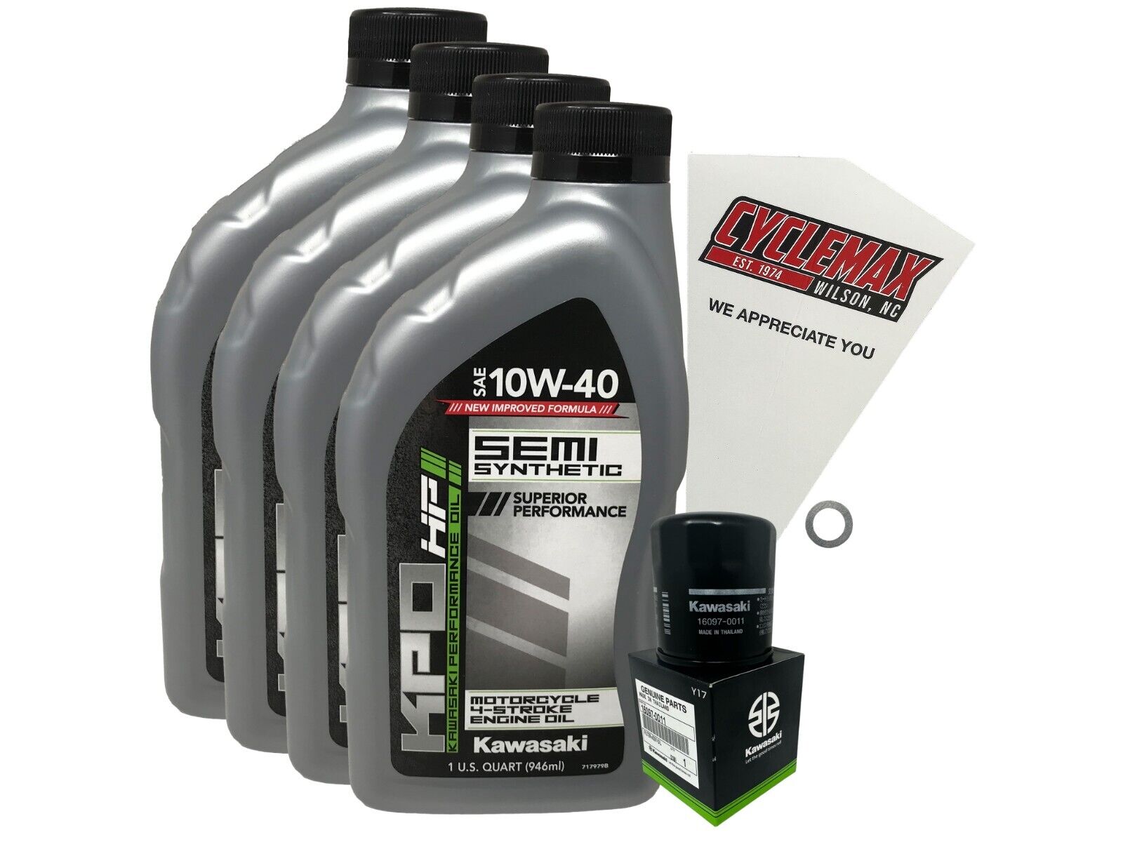 Cyclemax OEM SS 10W-40 Oil Change Kit fits 2017-2023 Kawasaki Ninja ZX 10RR
