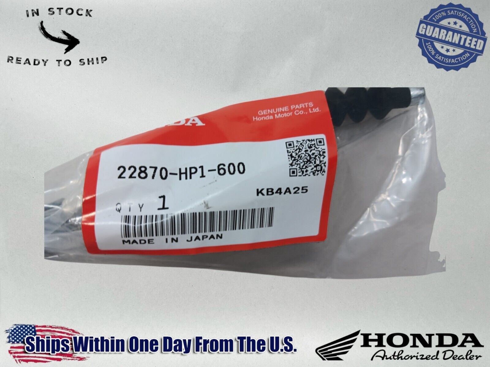 Honda Genuine OEM Authentic Clutch Control Cable 22870-HP1-600