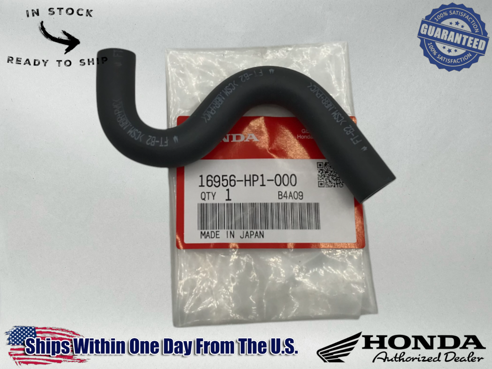 Honda Genuine OEM Authentic 2004-05 TRX450R Fuel Tube, Gas Hose 16956-HP1-000