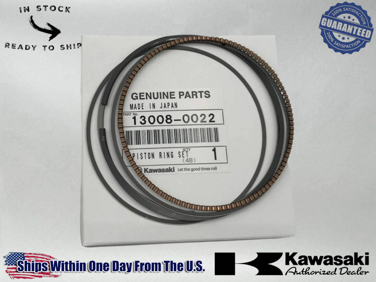Kawasaki OEM 2008-14 GENUINE KAWASAKI KFX 450R PISTON RING SET 13008-0022
