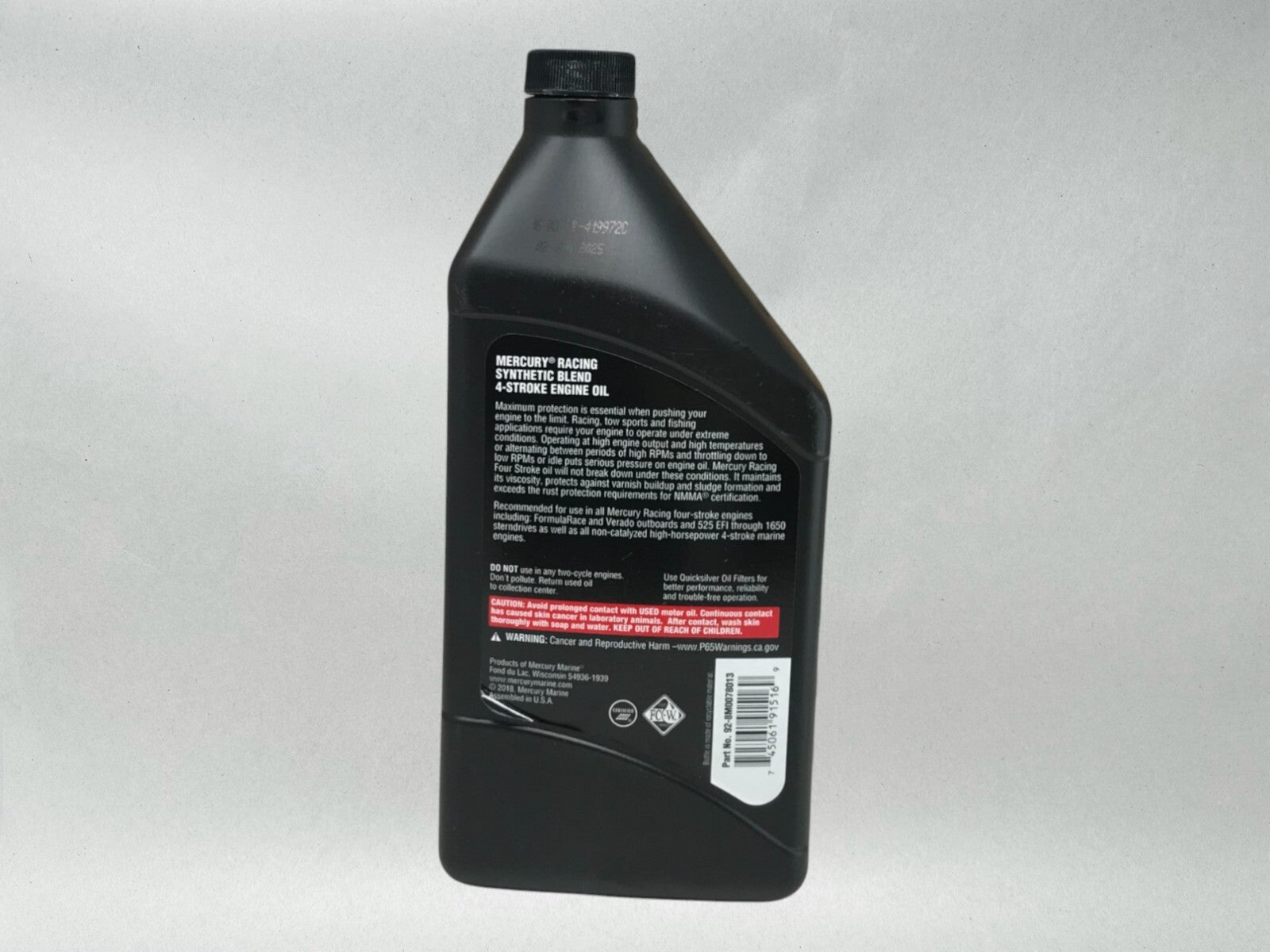 Mercury OEM 25W50 Hi Performance Semi-Synthetic Oil Quarts 92-8M0078013 6 Pack