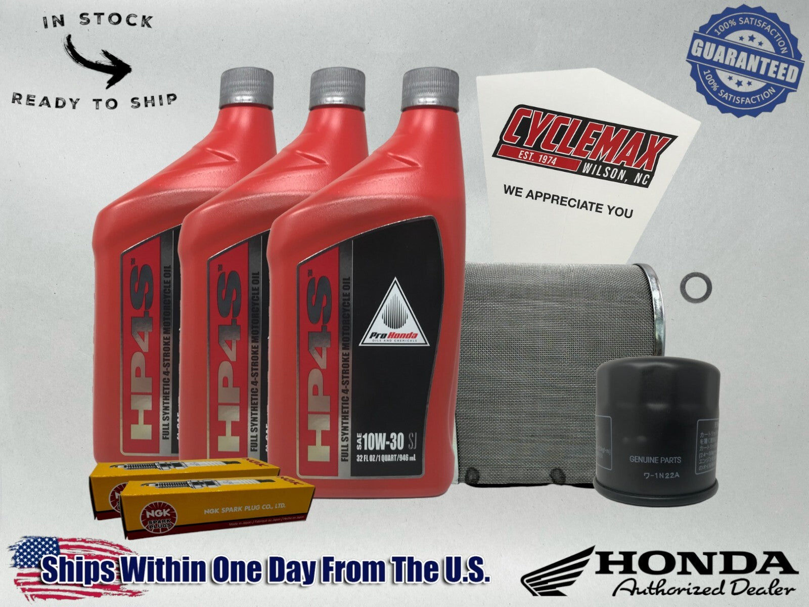 Cyclemax Full Synthetic HP4s Tune-Up Kit compatible with 2019-2025 Honda CB500F