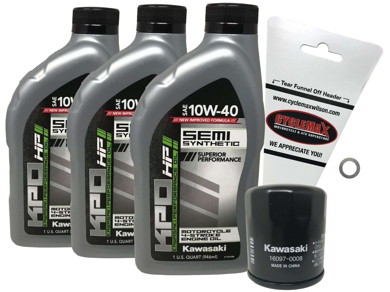 Cyclemax 2018-2022 Genuine Kawasaki Ninja 400 OEM Oil Change Kit