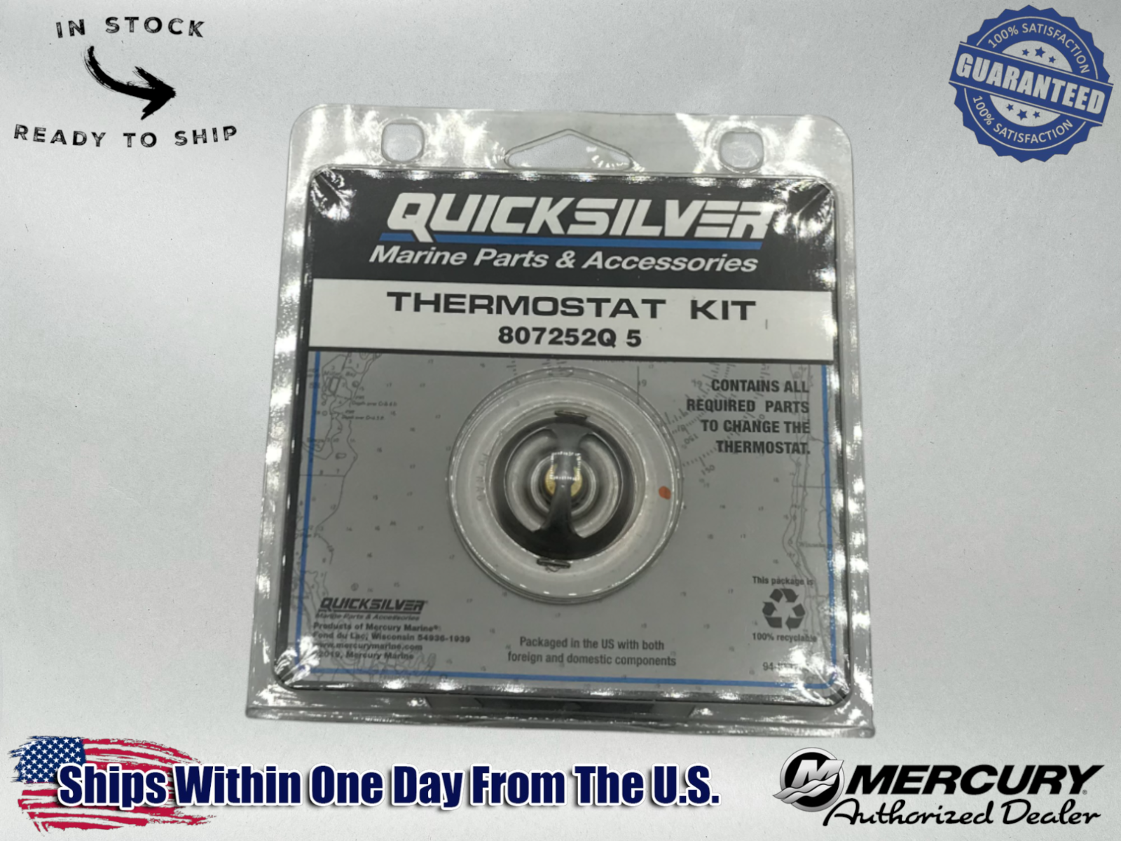 Quicksilver 4.3L V6 5.0L 5.7L 7.4L 8.2L 160� Thermostat Kit 807252Q5 18-3647