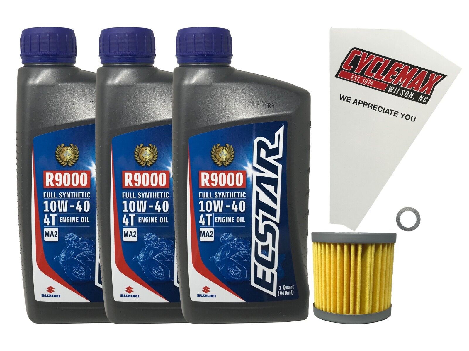 Cyclemax OEM Full Synthetic Oil Change Kit fits 2003-2018 Suzuki LTZ-400 K3-K7