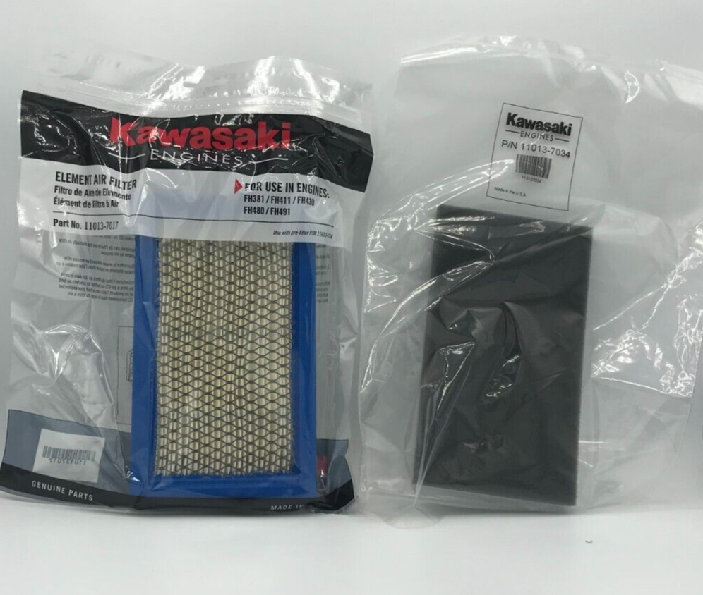 Genuine Kawasaki Engines 11013-7034 & 11013-7017 Pre-Filter Air Filter Combo Kit