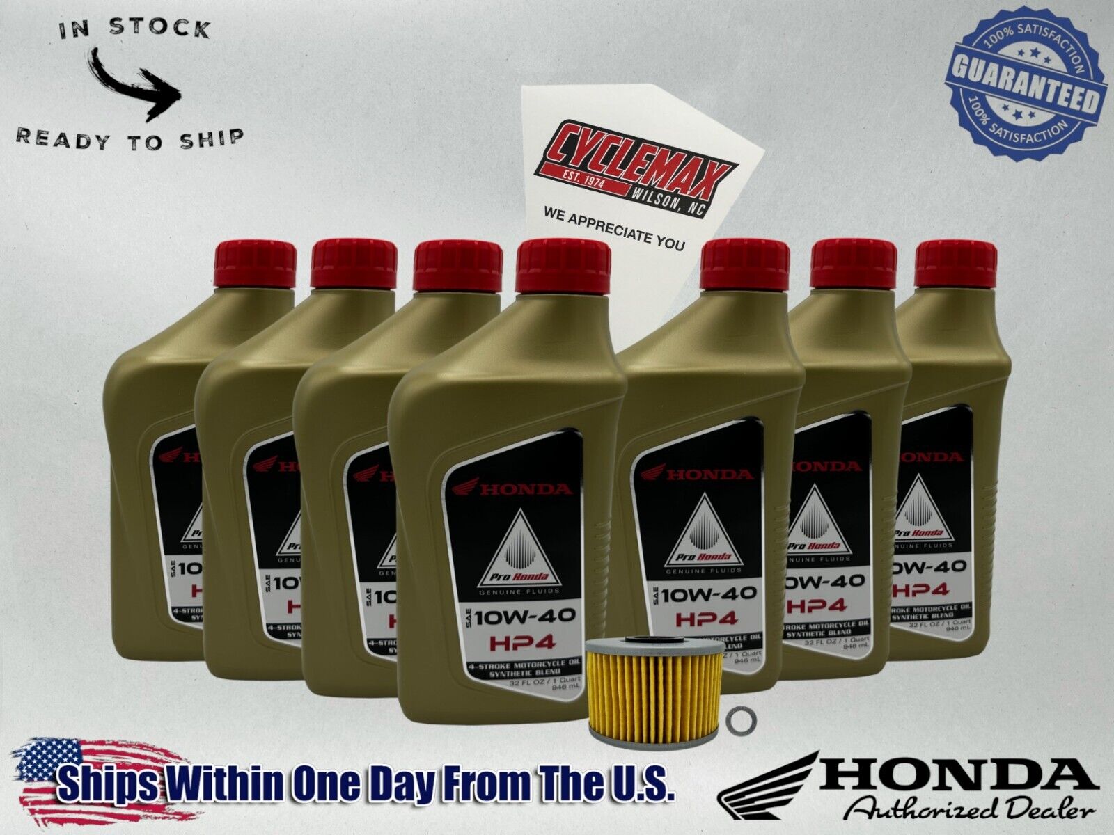Cyclemax Semi-Synthetic HP4 Oil Change Kit fits 2019-2024 Honda Talon 1000R