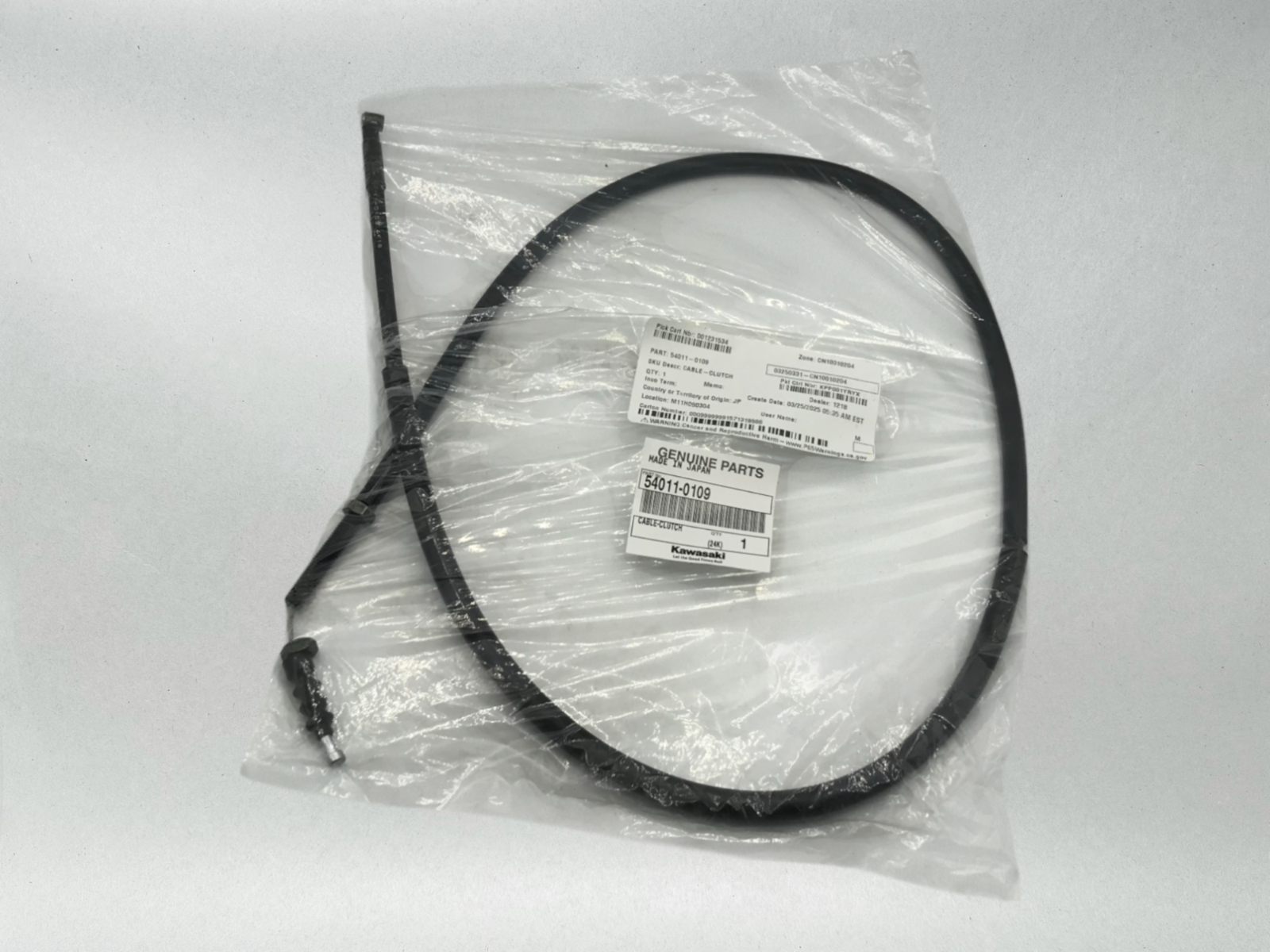 Kawasaki Genuine OEM Authentic 2011-16 NINJA 1000 CLUTCH CABLE 54011-0109