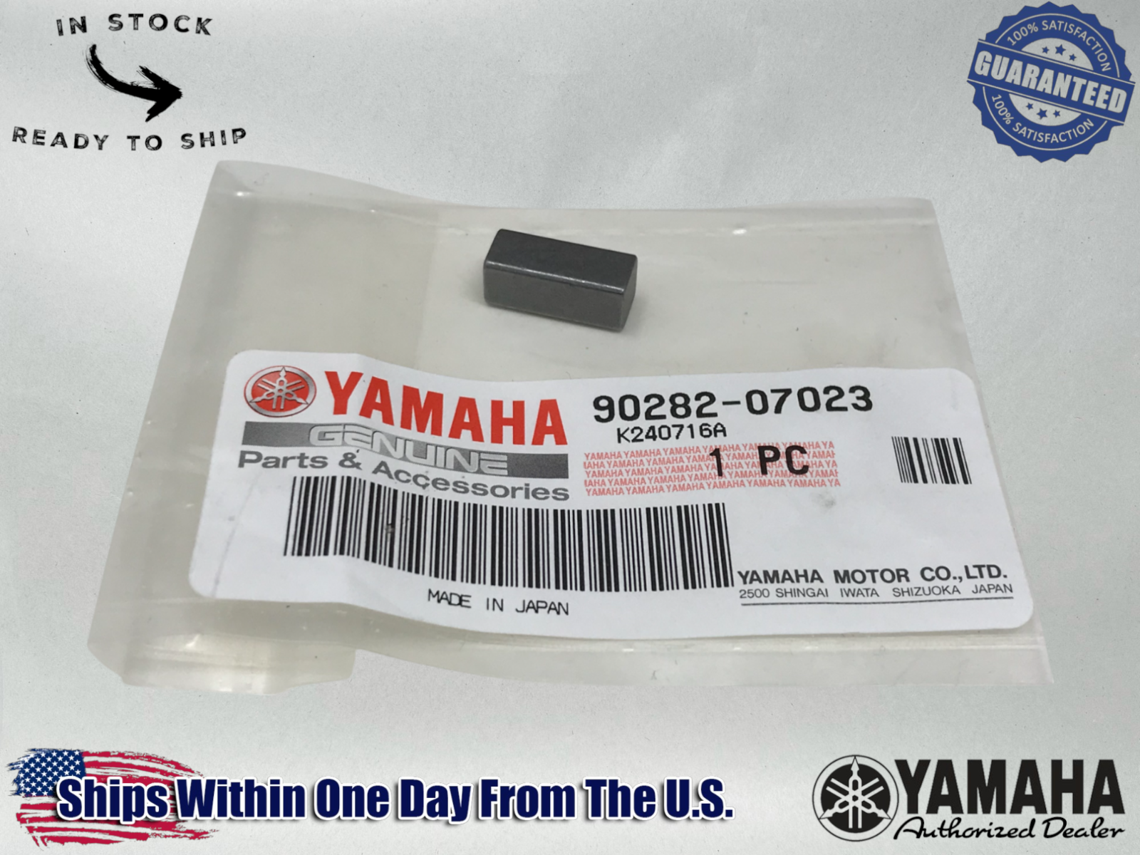 Yamaha Genuine OEM Authentic Straight Clutch Key Crankshaft 0282-07023