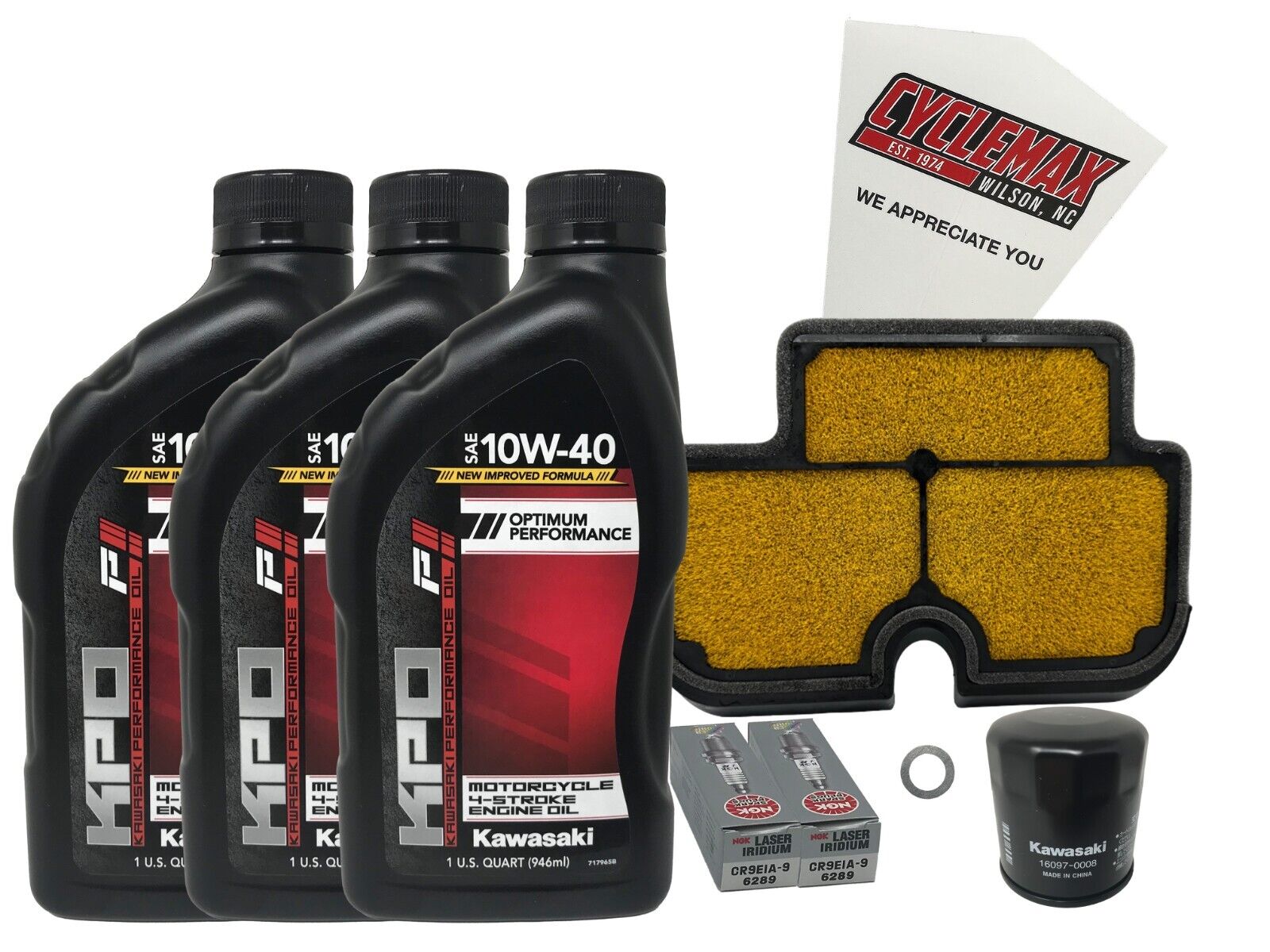 Cyclemax Standard Tune Up Kit with Spark Plugs fits Kawasaki 2006-2008 Ninja 650