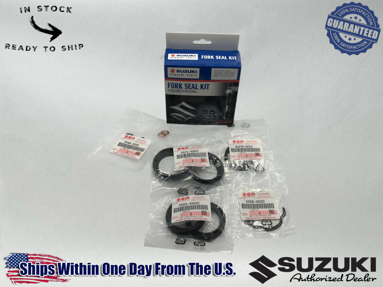 Suzuki Genuine OEM 2008-19 Hayabusa 2005-08 GSXR1000 Fork Seal Kit 51150-41810