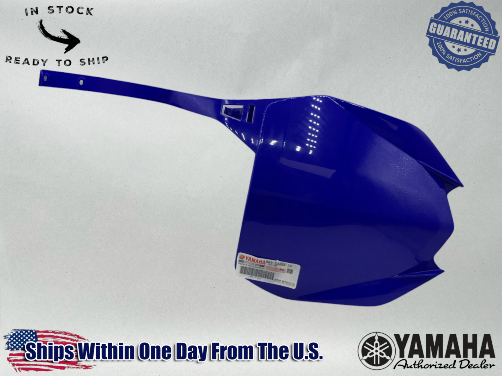 Yamaha Genuine OEM Authentic BLUE FRONT NUMBER PLATE BR9-23485-10-00