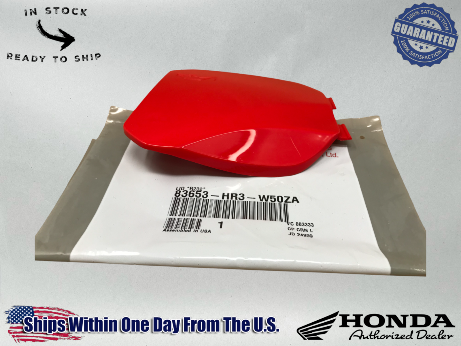 Honda OEM Rancher 420 Foreman 500 520 Red Oil Check Door Cover 83653-HR3-W50ZA