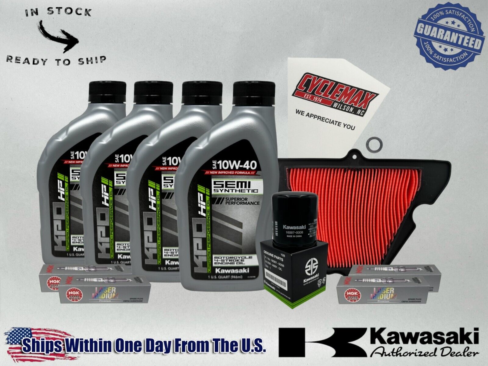 Cyclemax Semi-Synthetic KPO Oil Change Kit fits 2011-2013 Kawasaki NINJA 1000