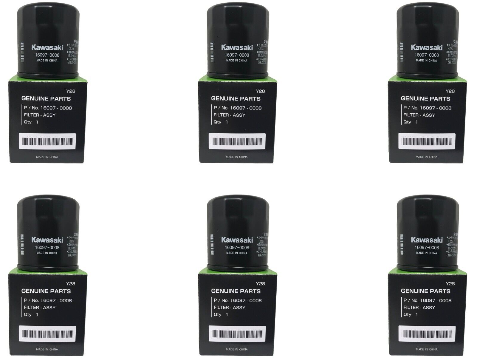 6 Pack Kawasaki OEM Oil Filter 16097-0008