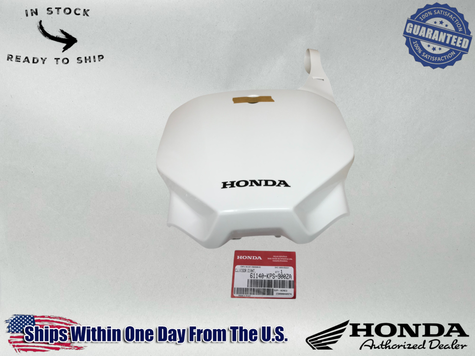 Honda OEM Visor Number Plate 03-08 CRF150 F CRF230 F 61140-KPS-900ZA