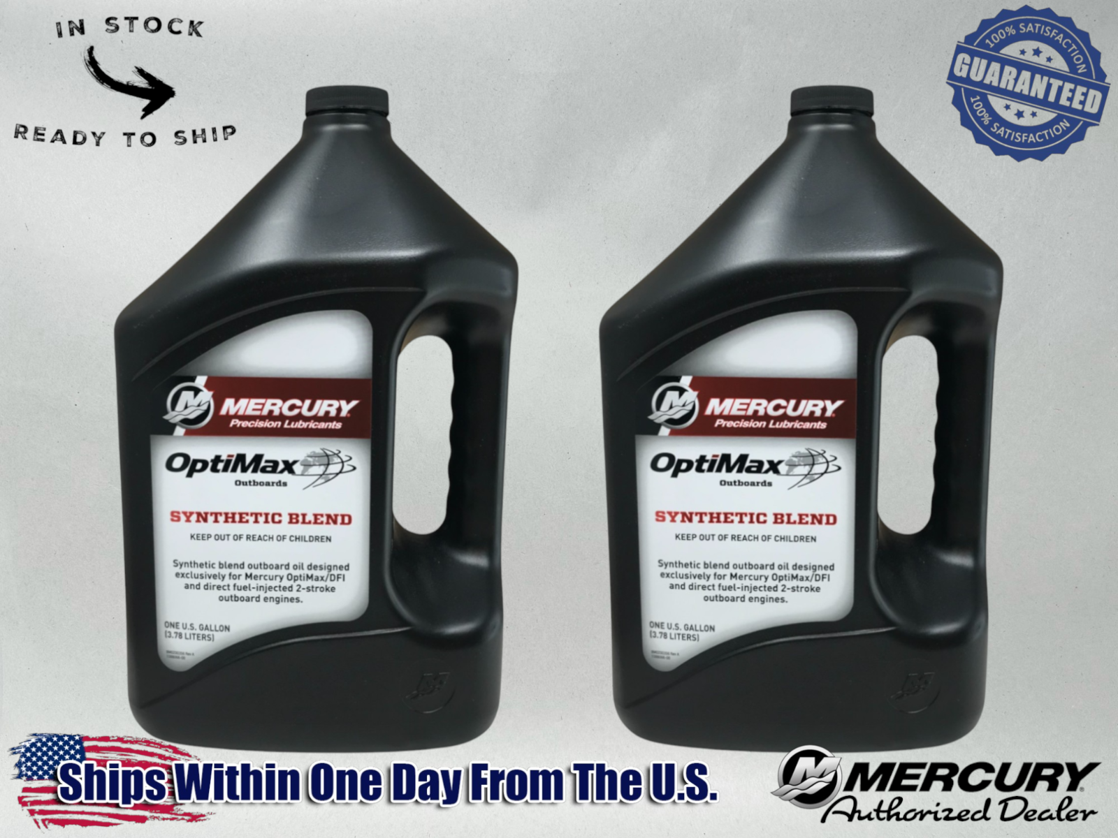 Mercury OEM 25W40 SS 4 Stroke Marine Engine Oil Gallons 8M0229798 2 Pack