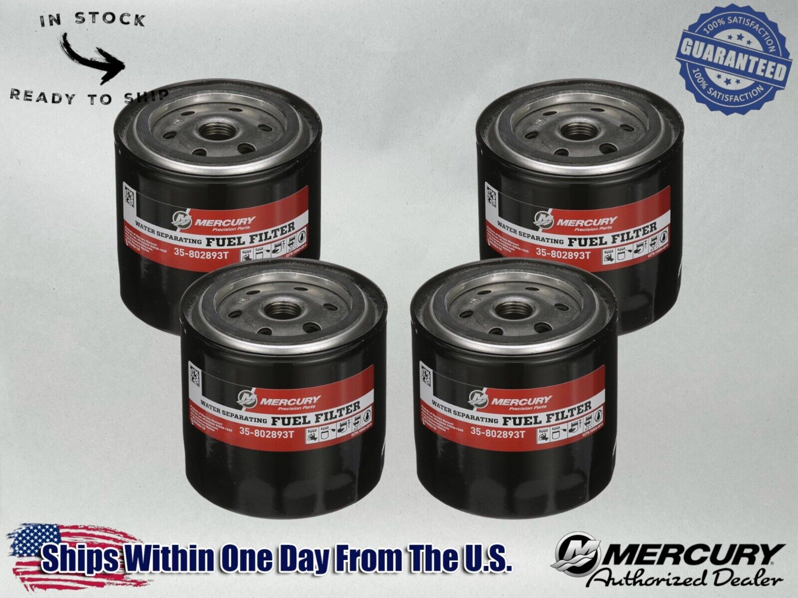 OEM Water Sep Fuel Filter for Mercury and MerCruiser RM Systems 802893T-4PACK