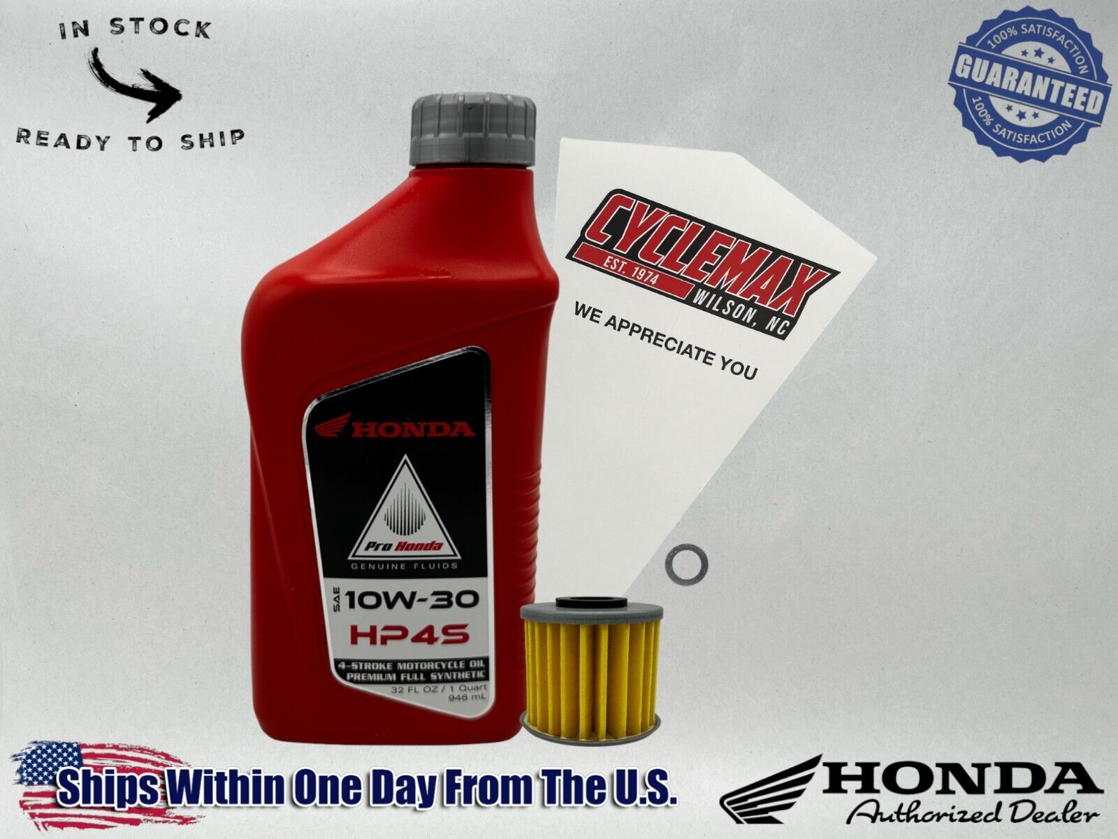 Cyclemax Full Synthetic HP4s Oil Change Kit fits 2021-2024 Honda Trail 125 CT125