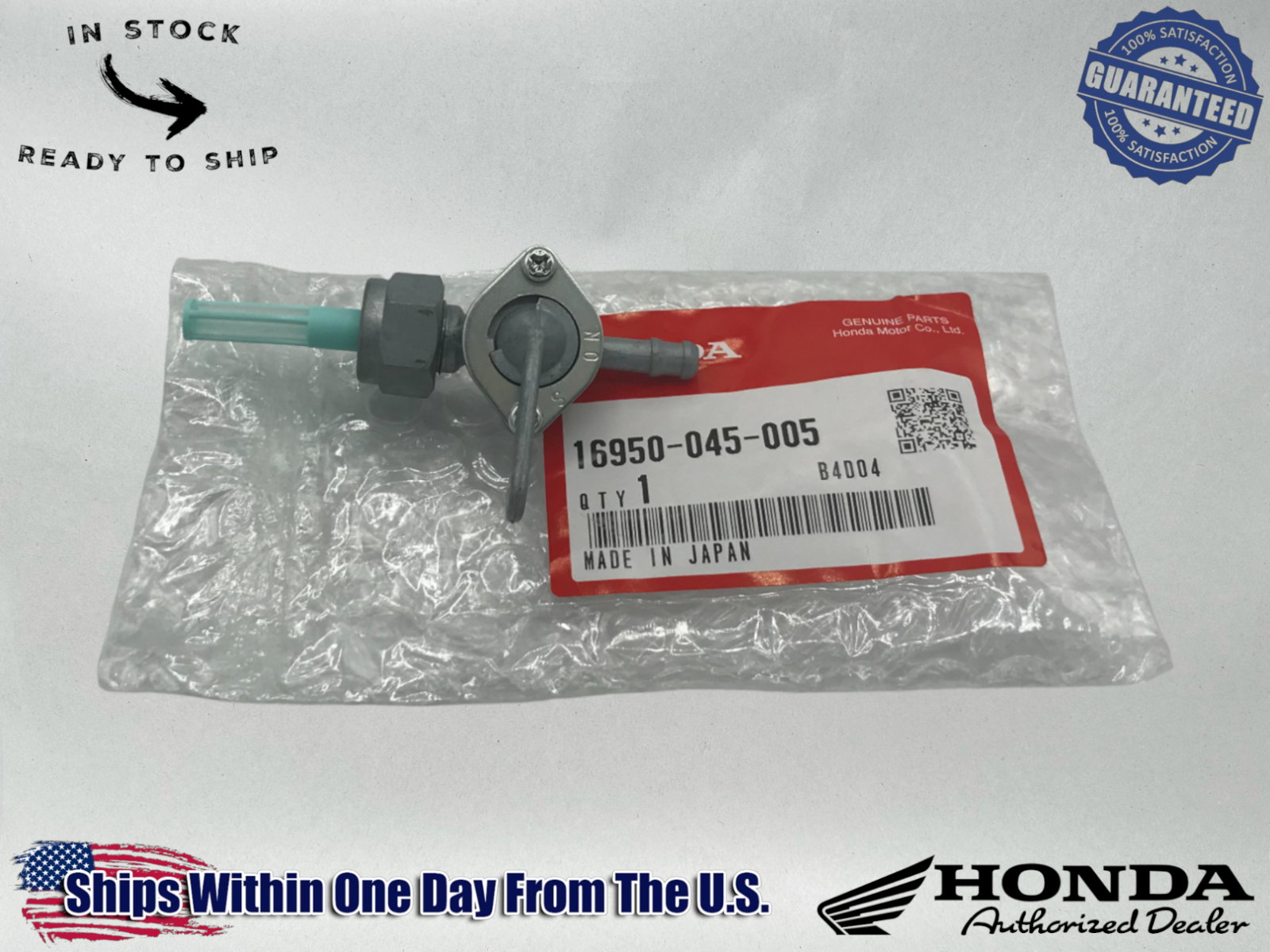 Honda OEM Petcock Valve Assembly MR50 P50 PC50 QA50 Z50A 16950-045-005