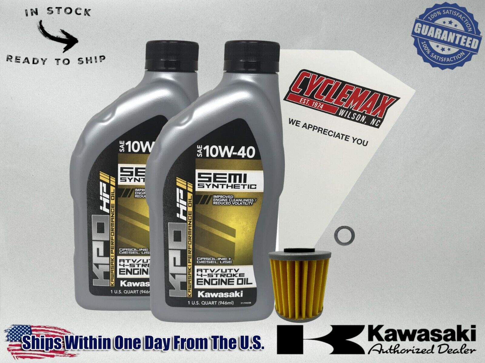 Cyclemax Semi-Synthetic KPO Oil Change Kit fits 2006-2012 Kawasaki KX250F