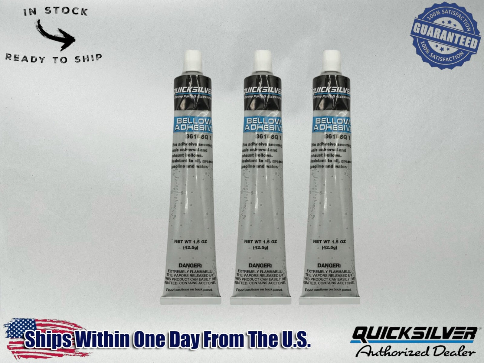 Quicksilver Genuine OEM Bellows Adhesive 1.5 OZ 92-86166Q1 3 Pack