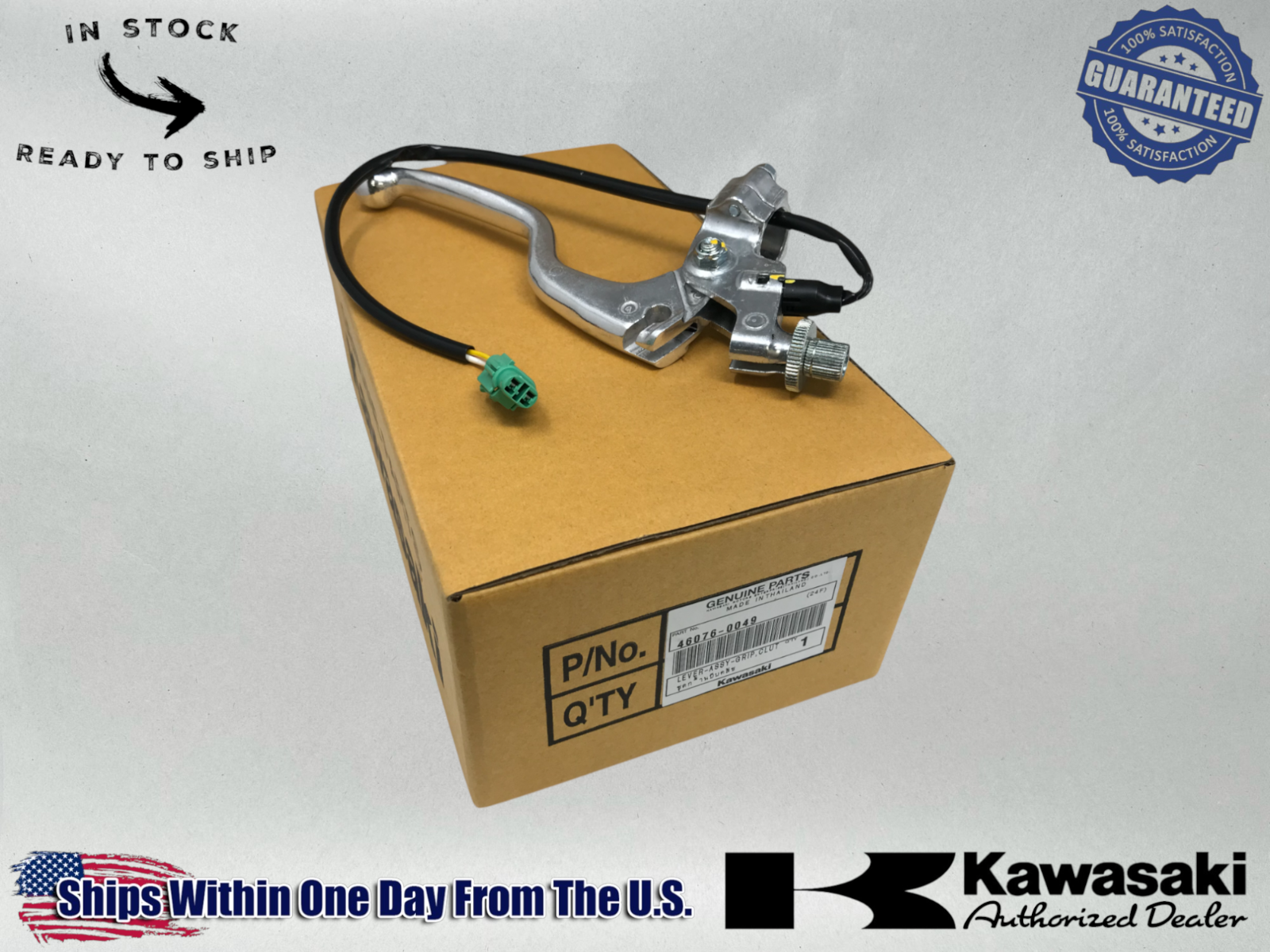 Kawasaki OEM 2008-24 CLUTCH LEVER ASSEMBLY KLX 140 KLX 300 GRIP 46076-0049