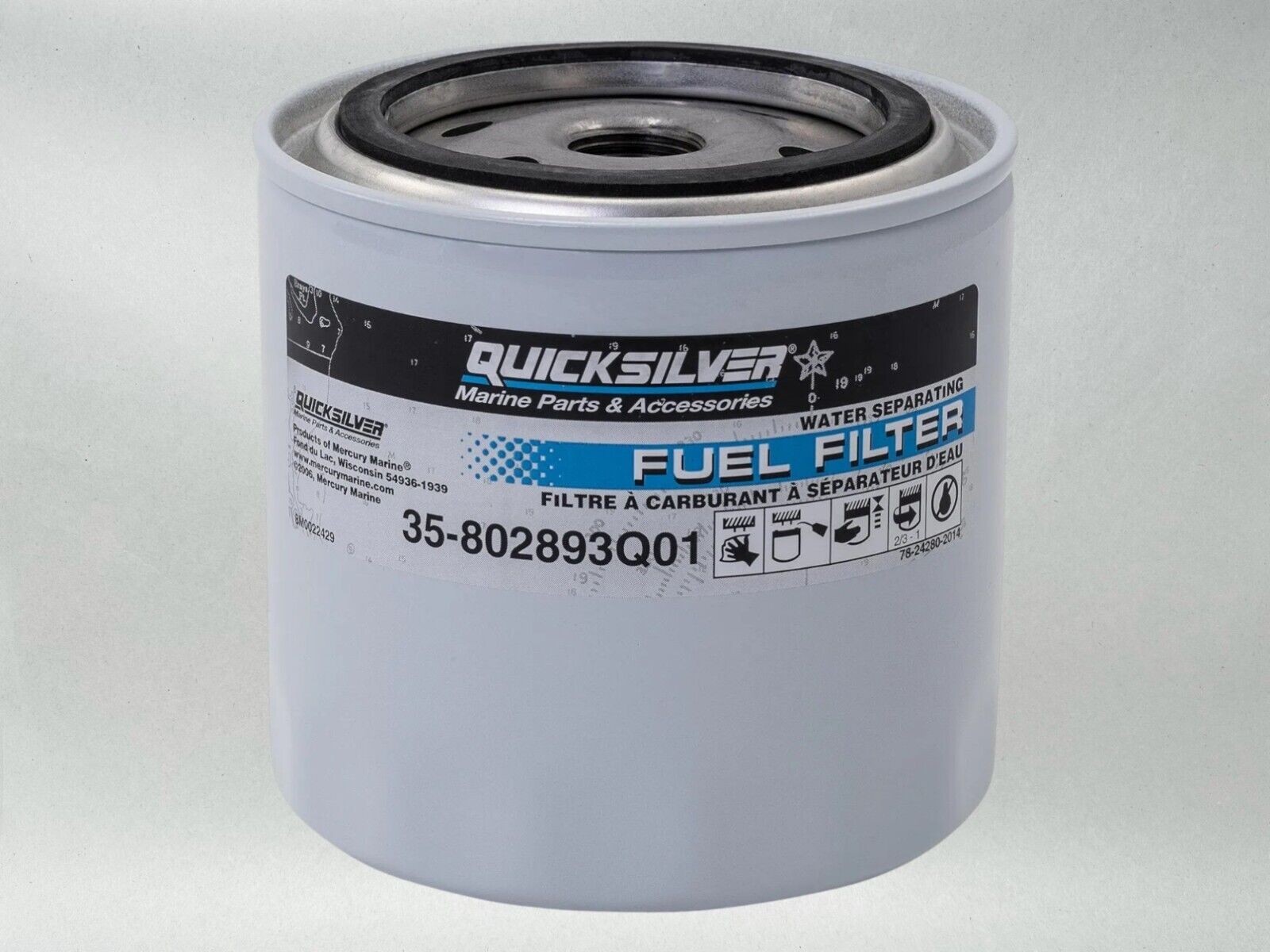 Quicksilver OEM Water Sep Fuel Filter Outboard and MerCruiser 802893Q01-6PACK