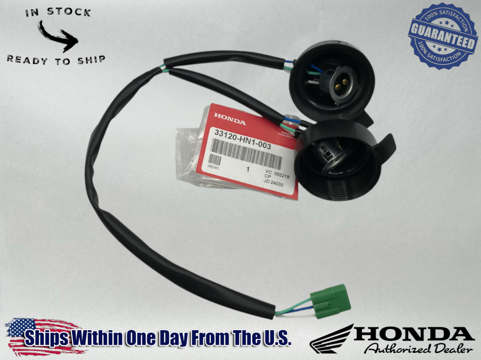 Honda OEM Headlight Socket Light Wire Harness 33120-HN1-003