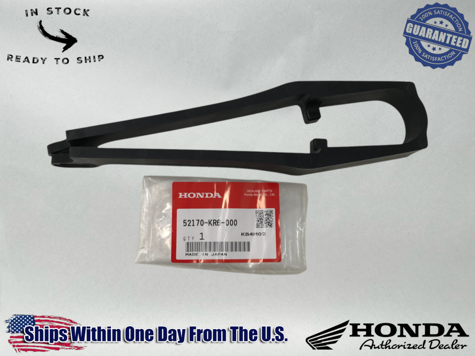 Honda OEM Front Swing Arm Chain Guide Slider 1991-96 XR250 L 52170-KR6-000