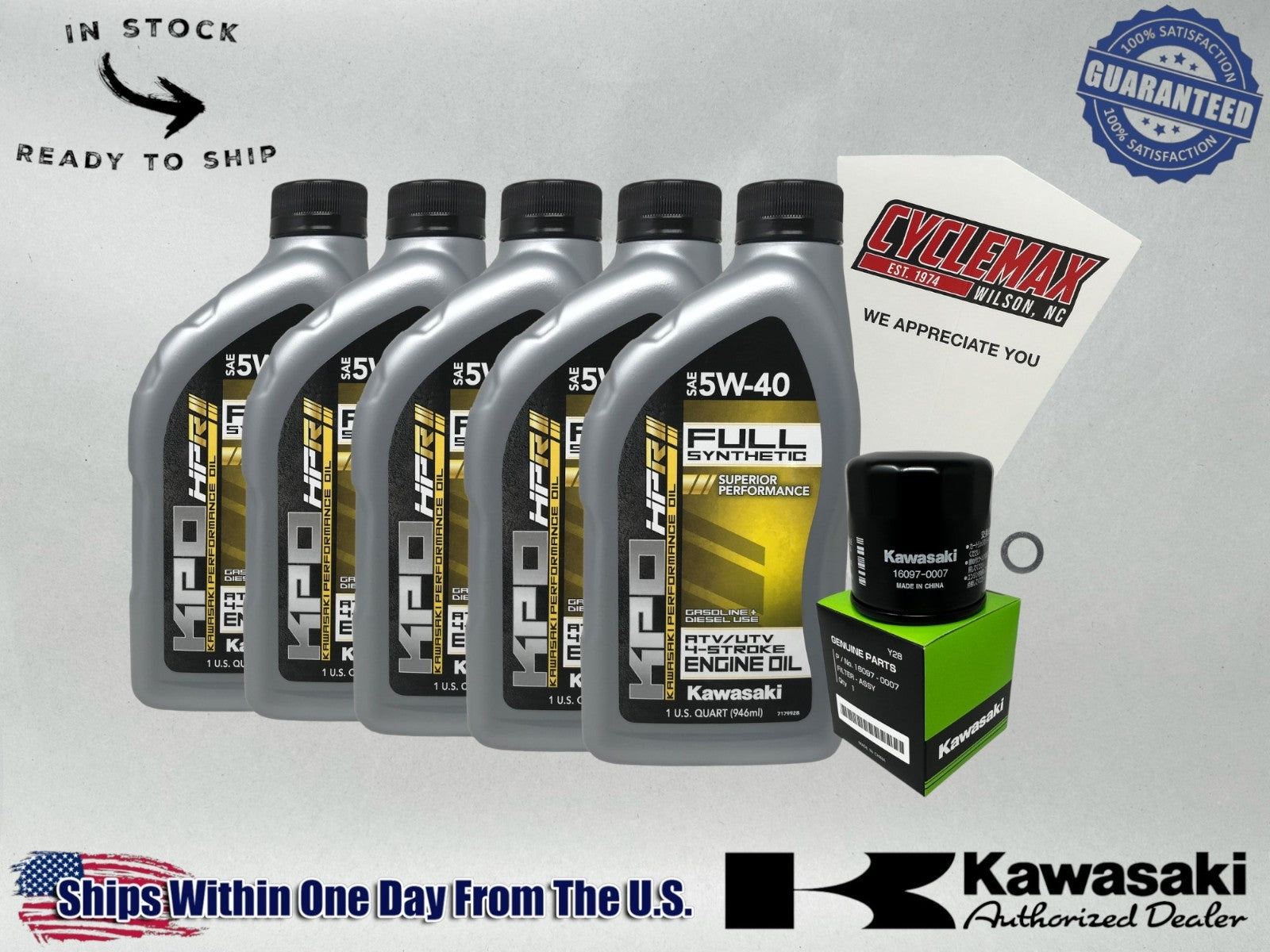 Cyclemax Semi-Synthetic KPO Oil Change Kit fits 2026 Kawasaki Teryx H2