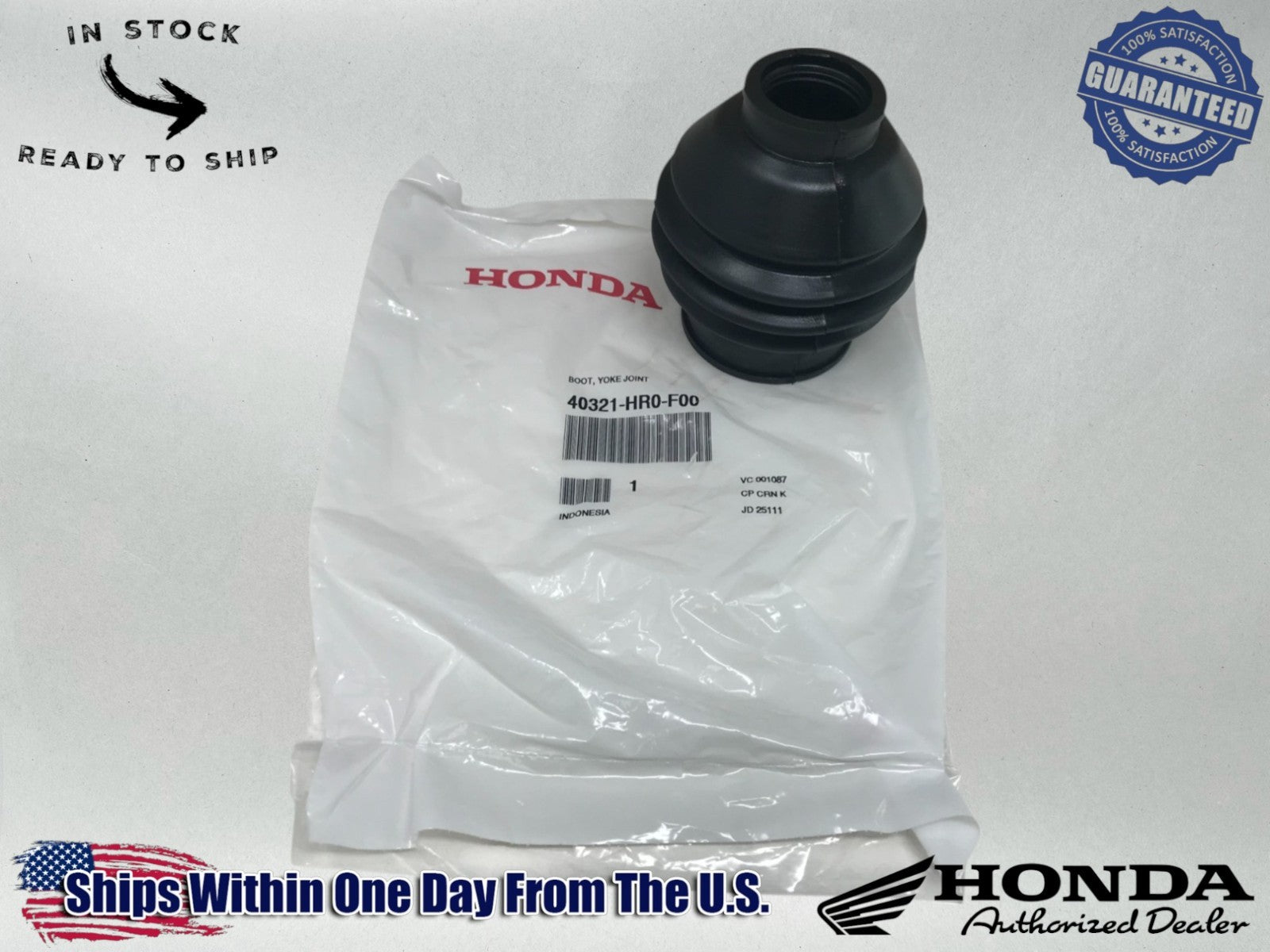 Honda OEM RANCHER 420,500, TRX 520 FOREMAN PROPELLER SHAFT, BOOT 40321-HR0-F00