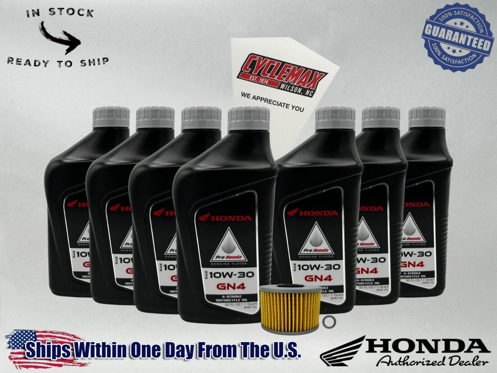 Cyclemax Standard GN4 10W-30 Oil Change Kit fits 2019-2024 Honda Talon 1000R