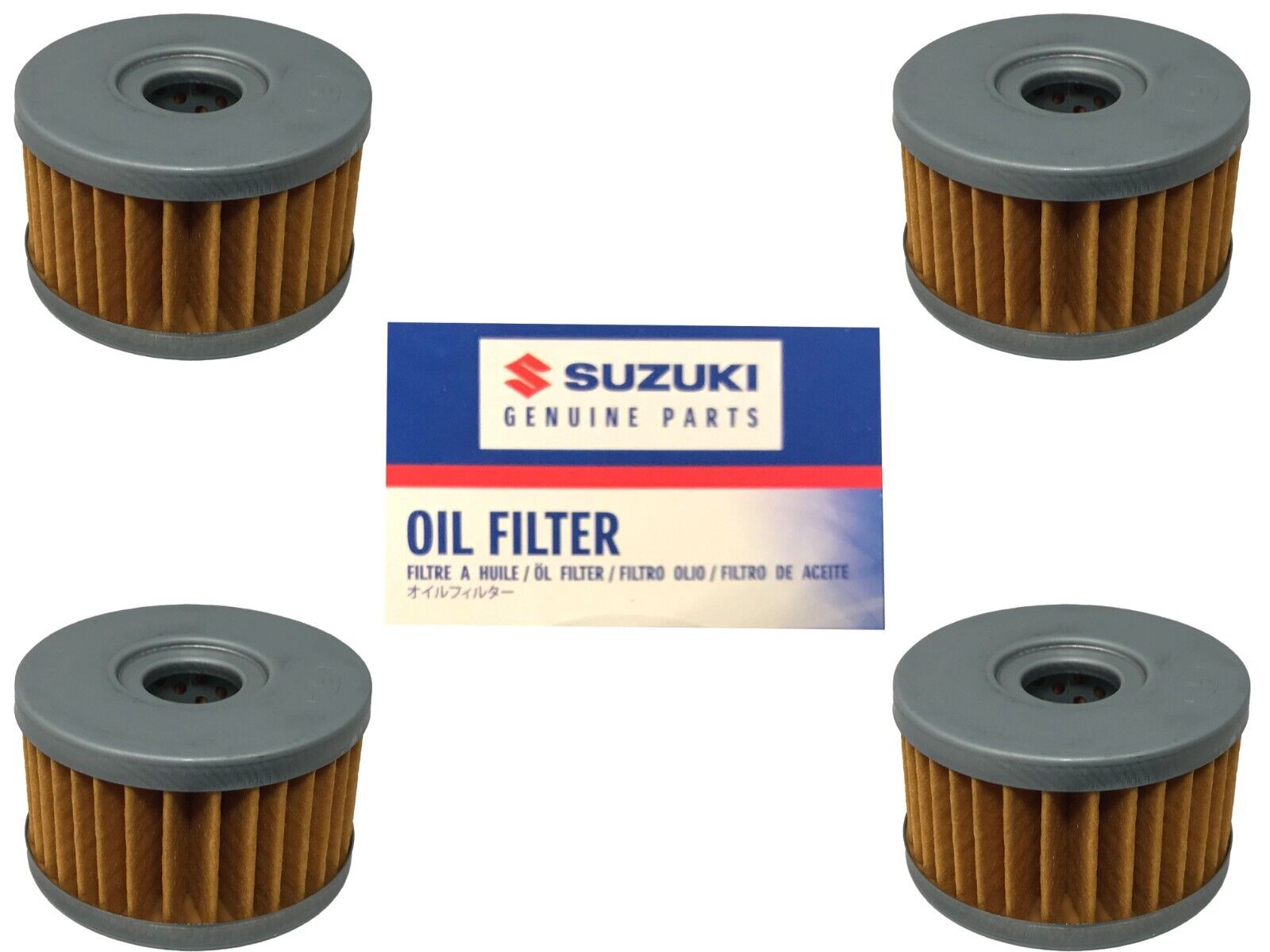 Suzuki Genuine OEM Oil Filter 16510-37450 - 4 Pack