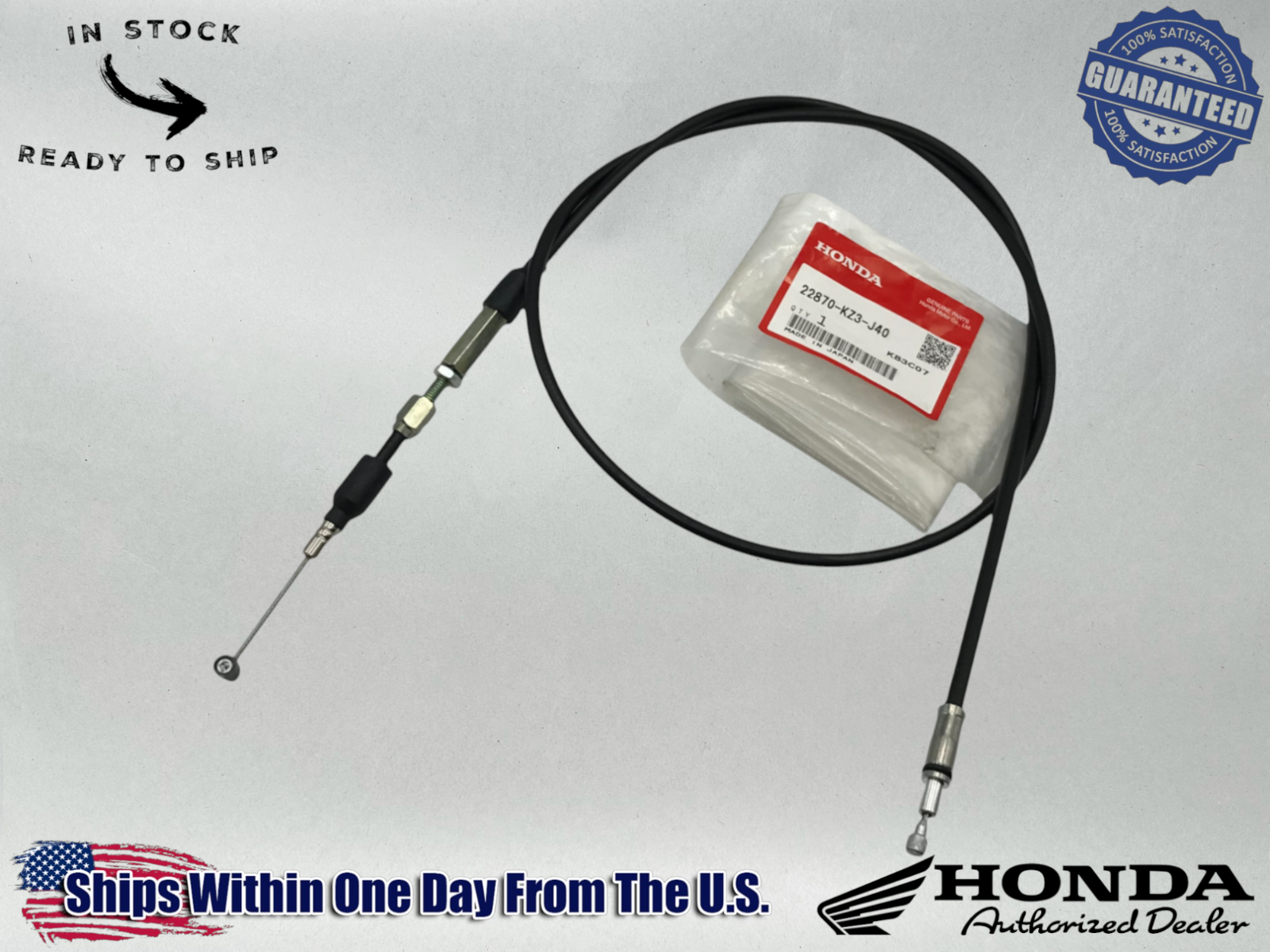 Honda Genuine OEM Authentic Clutch Control Cable 02 03 CR250 R 22870-KZ3-J40