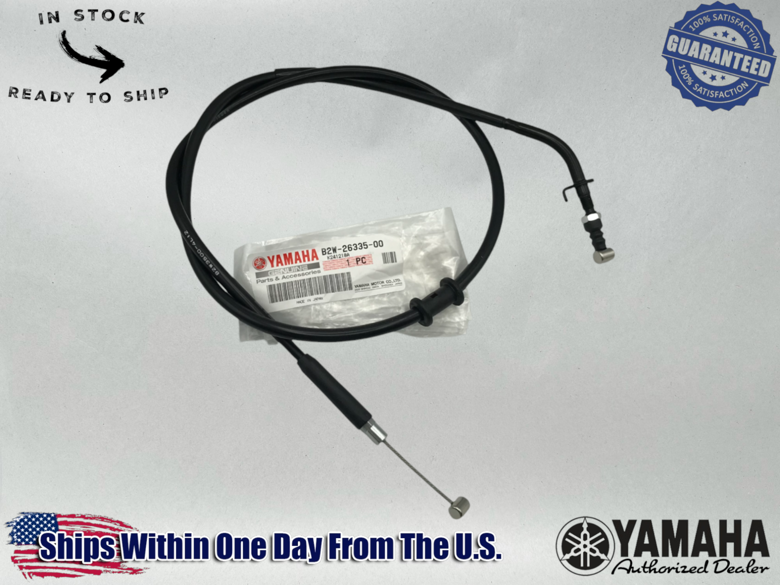 Yamaha Genuine OEM Authentic 2021-23 LH CLUTCH CABLE ASSEMBLY B2W-26335-00-00