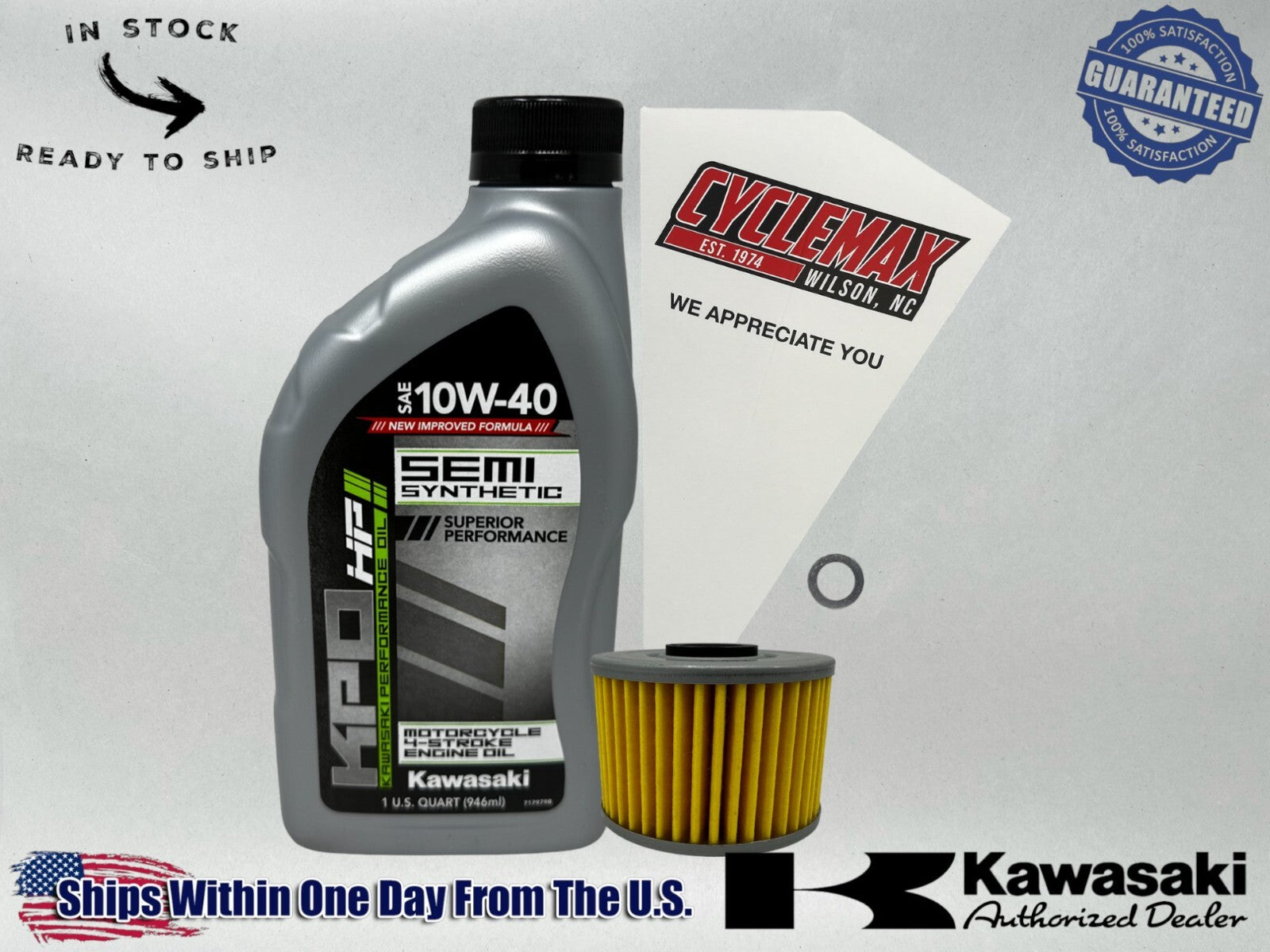 Cyclemax Semi-Synthetic KPO Oil Change Kit compatible with 2008-2025 Kawasaki KLX 140