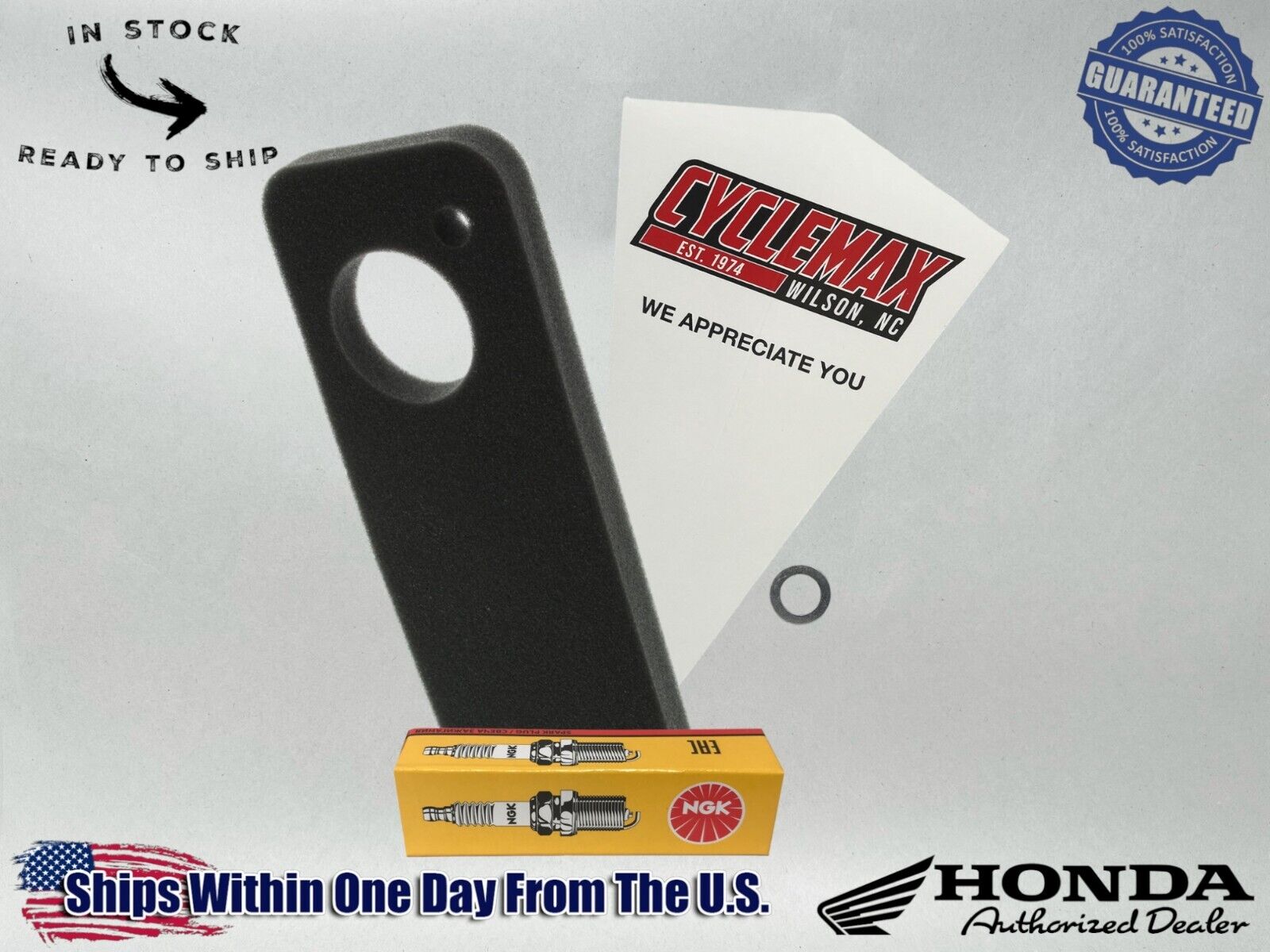 Cyclemax Maintenance Kit with Air Filter & Spark Plug fits 1991-1996 Honda EZ90