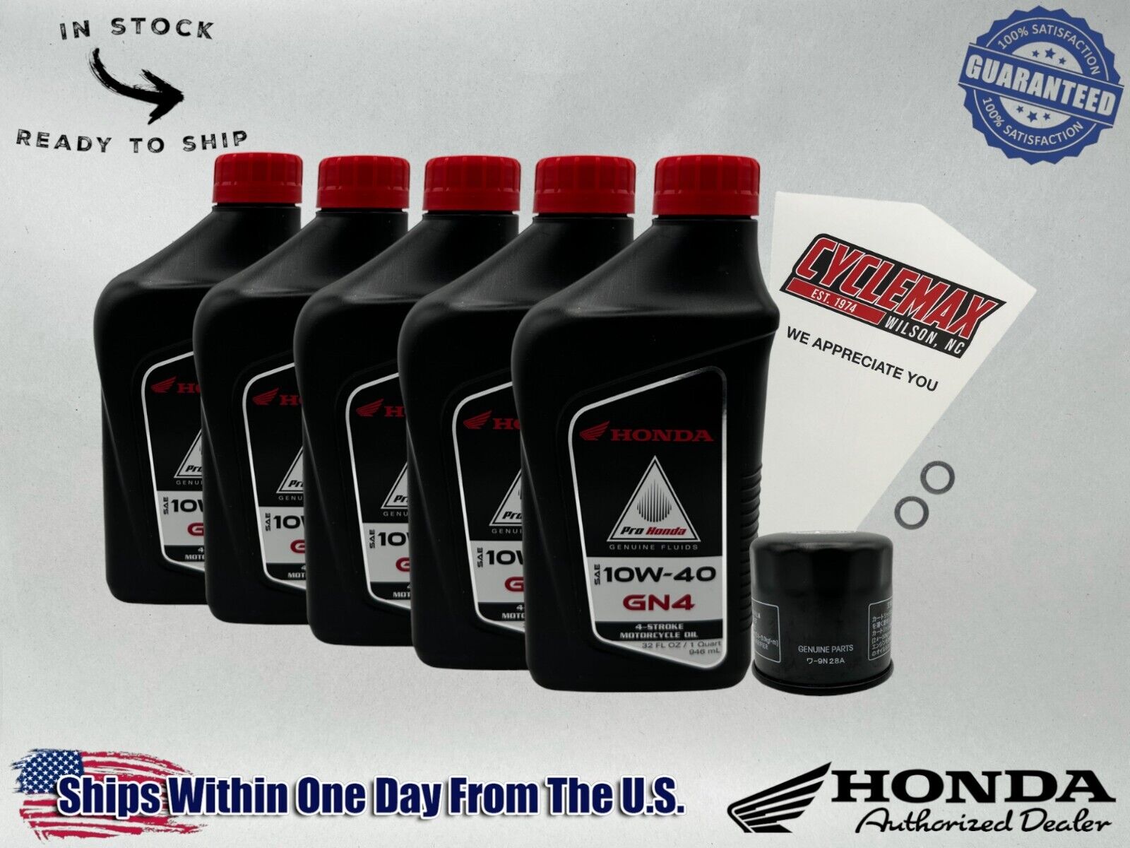 Cyclemax Standard GN4 10W-40 Oil Change Kit fits 2021-2024 Honda REBEL 1100