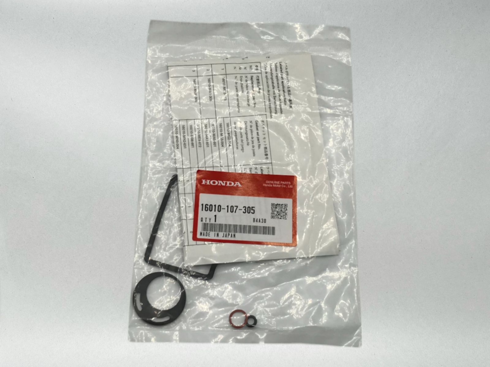 Honda Genuine TLR200 REFLEX 200 CARBURETOR CARB GASKET KIT 16010-107-305