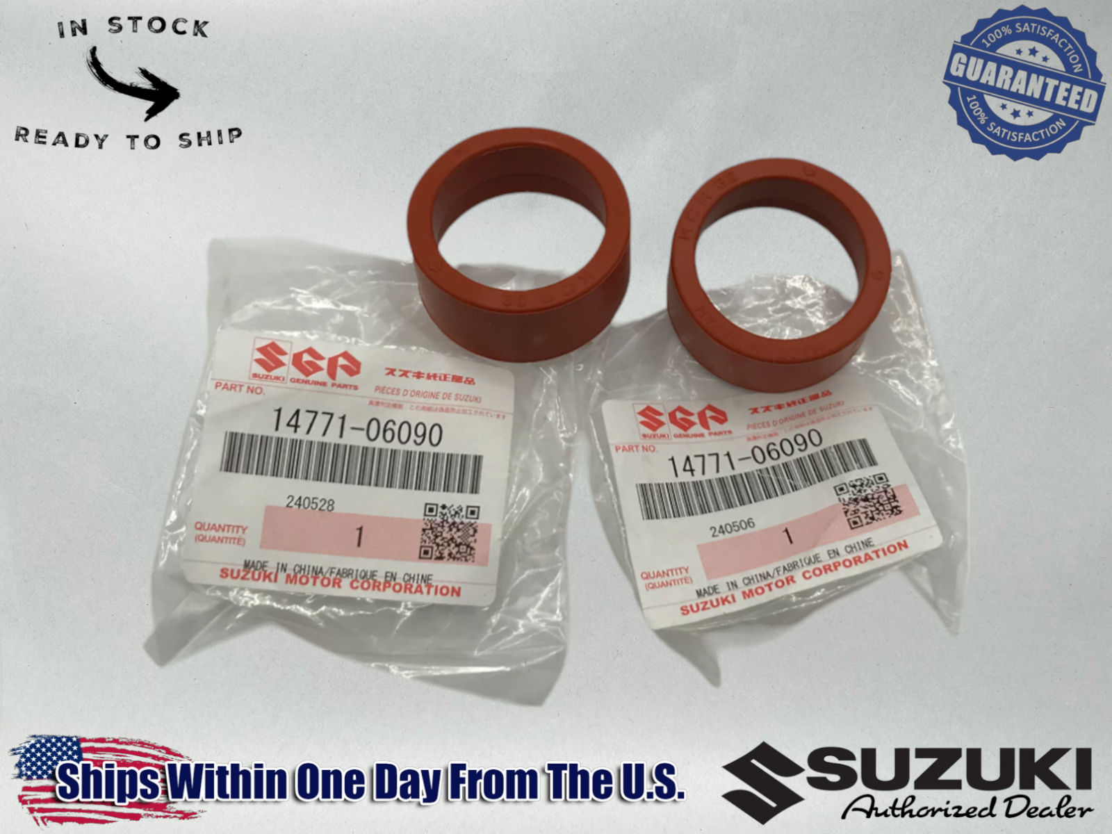 2 Suzuki Exhaust Muffler Pipe Gasket seal oring gt750/550/380 14771-06090