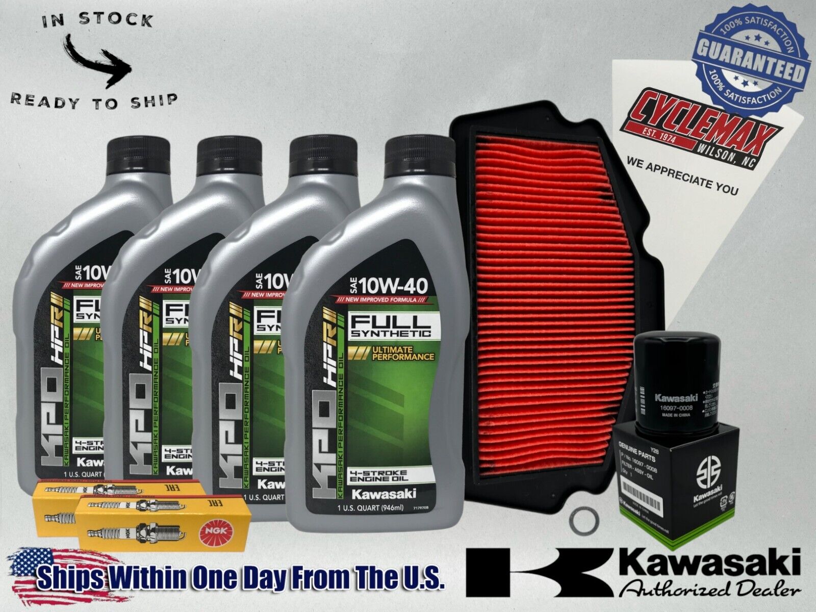 Cyclemax Full-Synthetic KPO Tune-Up Kit fits 2024-2025 Kawasaki NINJA 500 ZX5