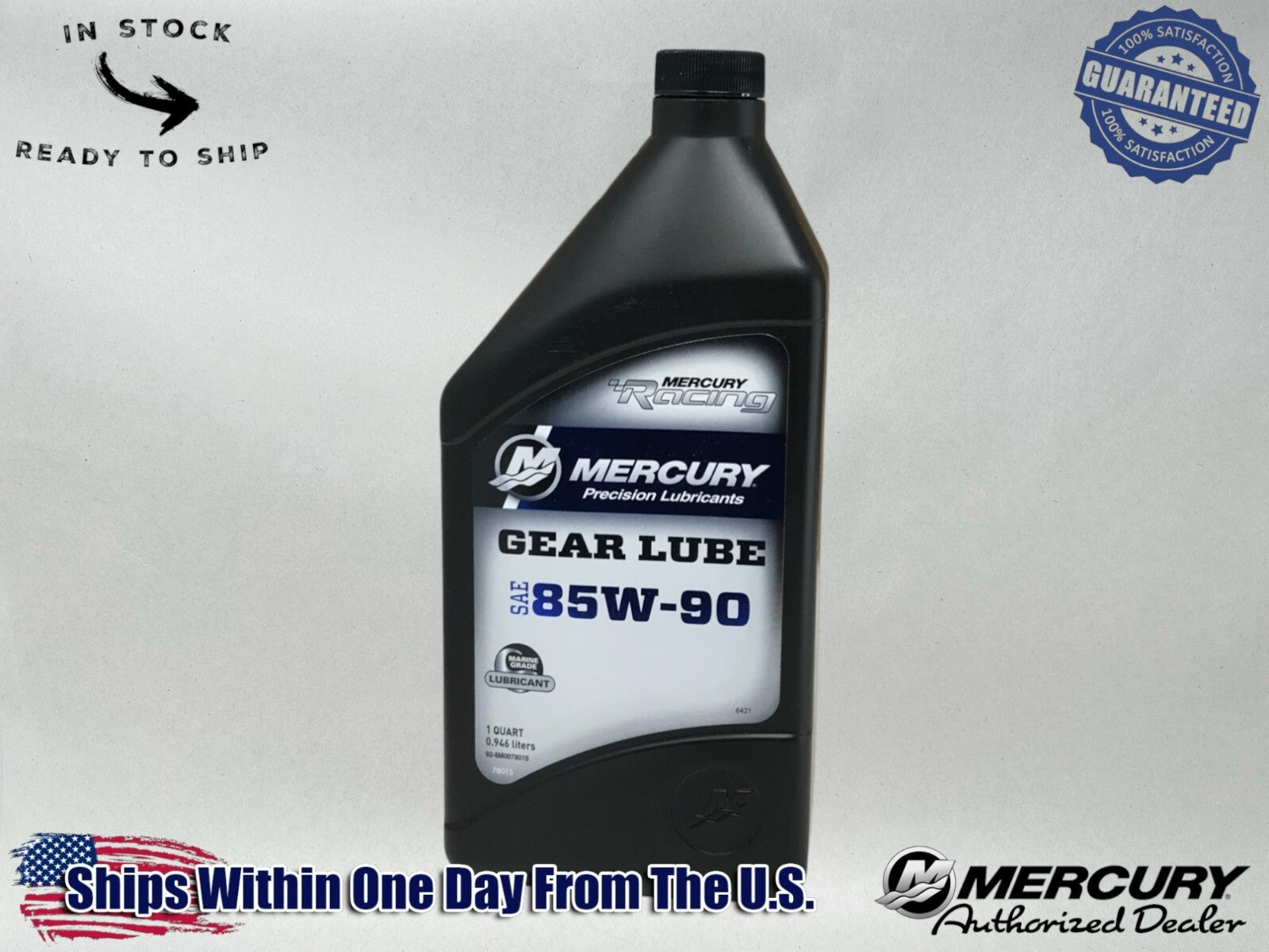 Mercury OEM SAE 85W-90 Racing Gear Lube Quart 92-8M0078015
