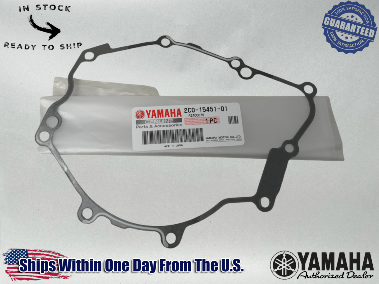 Yamaha Genuine OEM Authentic Lh Stator Ignition Cover Gasket 2C0-15451-01-00