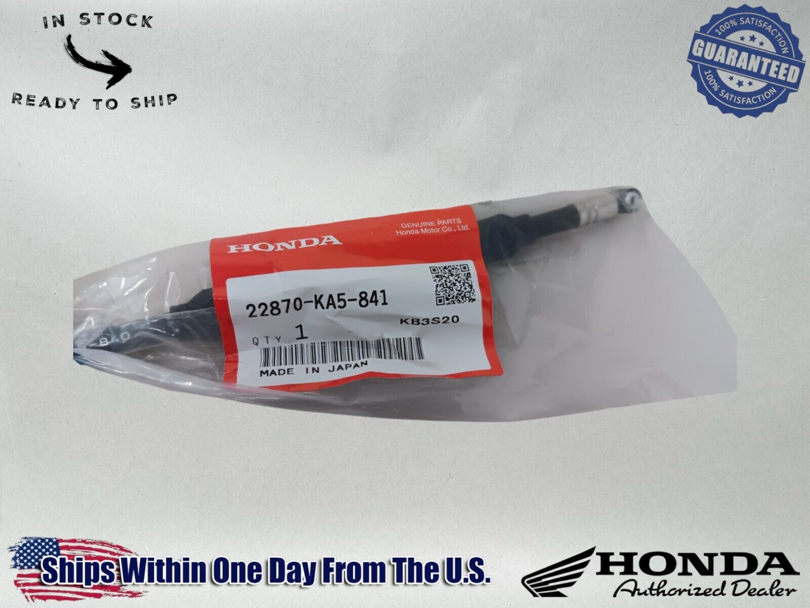 Honda Genuine OEM Authentic Clutch Cable 22870-KA5-841