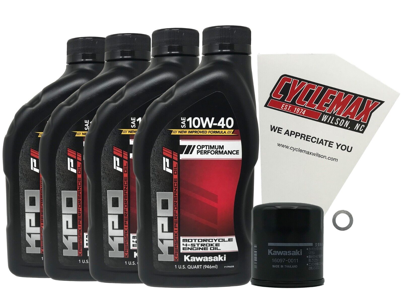 Kawasaki OEM Oil Change Kit for 2016-2022 Ninja ZX-10R with 10W-40 Oil