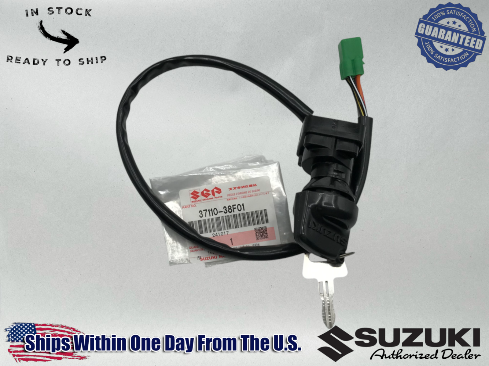 Suzuki Genuine OEM Ignition Switch Eiger King Quad LT400 LT450 Keys 37110-38F01
