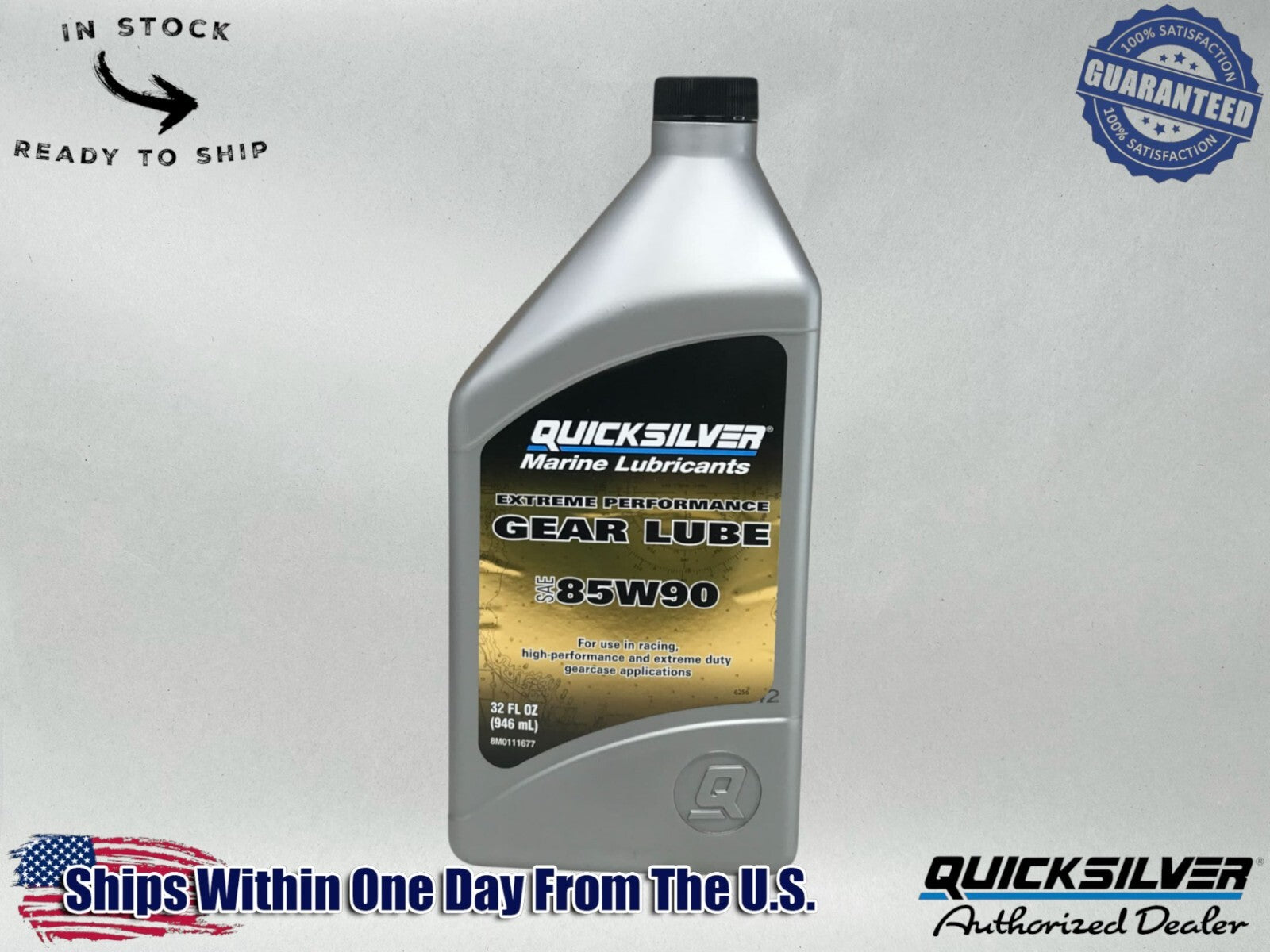 Quicksilver OEM SAE 85W90 Extreme Perf Gear Oil Quart 92-8M0111677